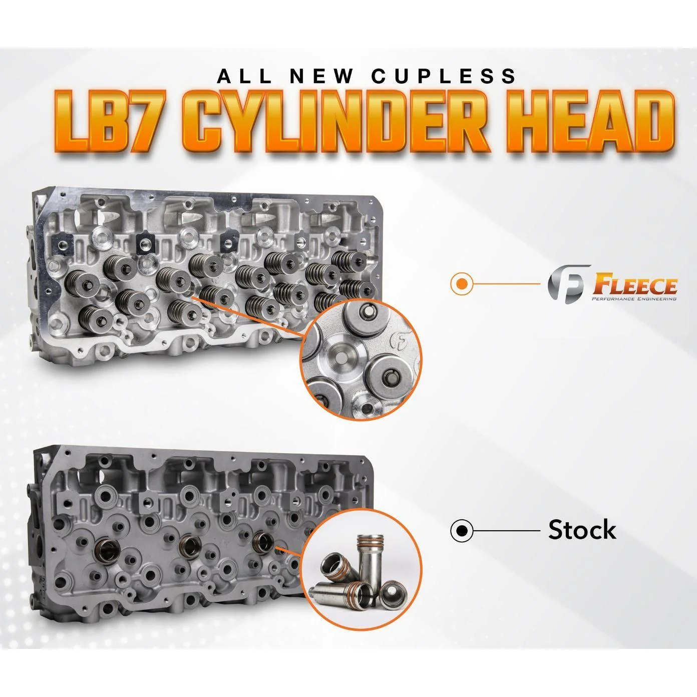 2001-2004 Duramax Freedom Series Cylinder Head W/Cupless Injector Bore (Passenger Side) (FPE-61-10001-P-CL) - Image 6