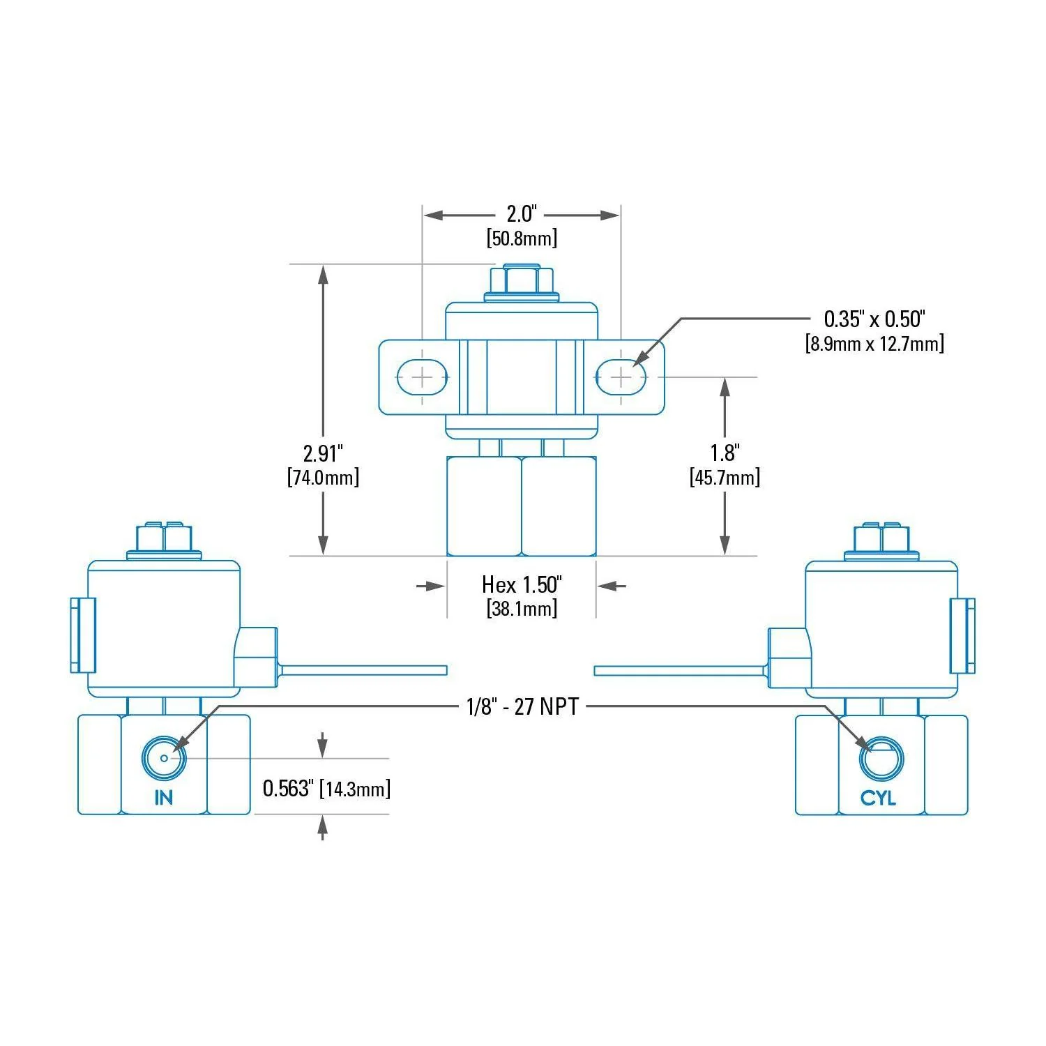 Exhaust Brake Solenoid 24 VDC (Pneumatic) 3-Way, 2-Position (C11979) - Image 3