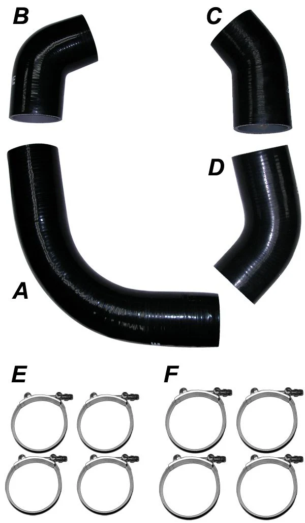 2011-2016 Duramax Turbo Charge Pipes Silicone Hose Kit with Stainless Steel Clamps (115910101) - Image 2