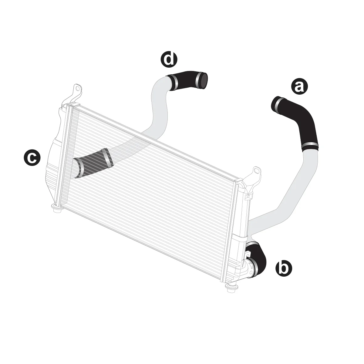 2011-2016 Duramax Turbo Charge Pipes Silicone Hose Kit with Stainless Steel Clamps (115910101) - Image 3
