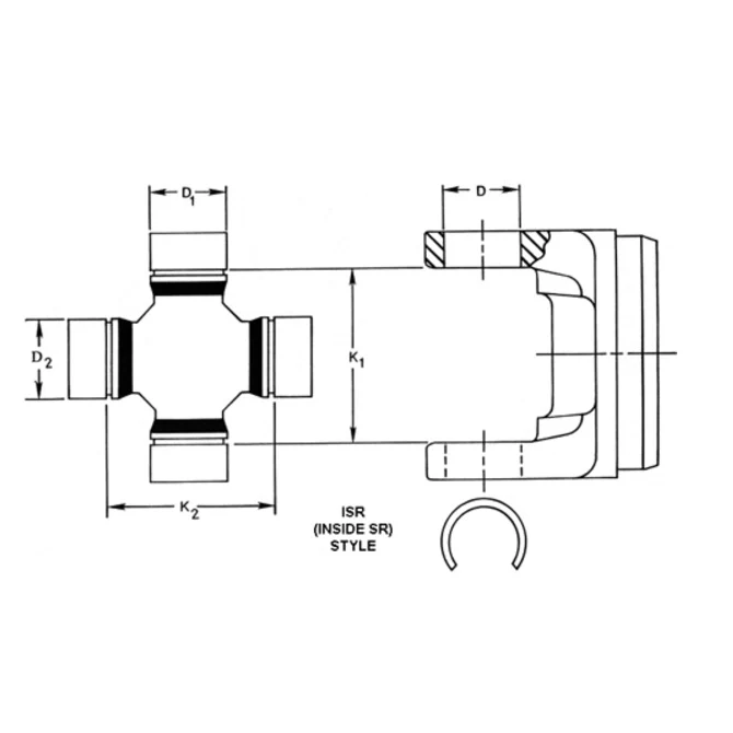 1999-2014 Powerstroke SPL55-3X/1480WJ Front Axle U-Joint (SPL55-3X) - Image 2